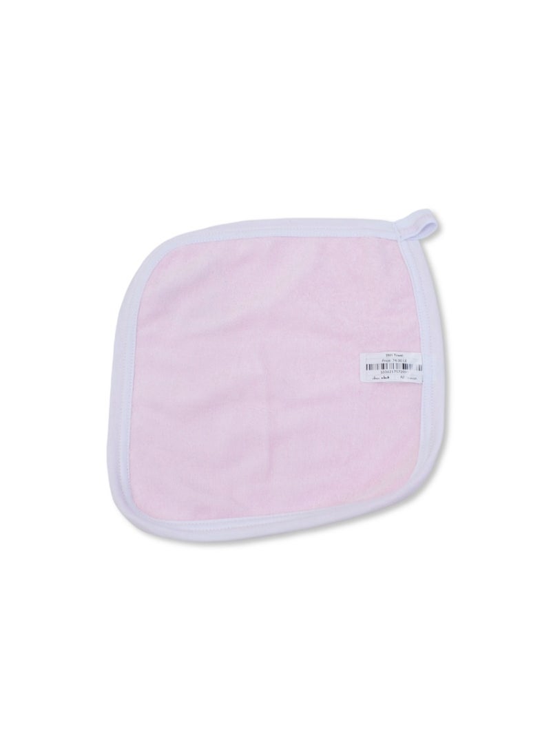 Cotton Baby Towel – Pink with Cat Head Embroidery - Image 2
